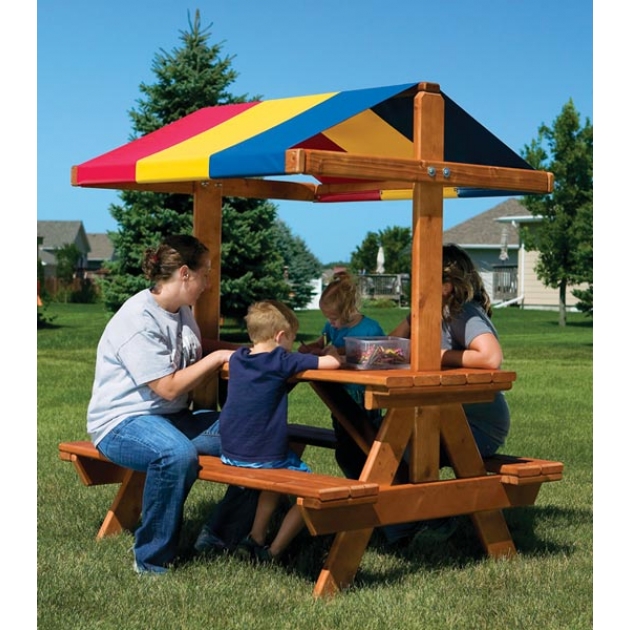 Столик для пикника со скамейками и тентом Rainbow Play Systems